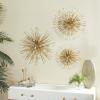 imageDeco 79 Metal Starburst Home Wall Decor Wall Sculpture with Orb Detailing Set of 3 Wall Art 16quot 20quot 24quotD GoldGold