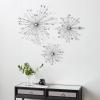 imageDeco 79 Metal Sunburst Home Wall Decor Wall Sculpture with Crystal Embellishment Set of 3 Wall Art 16quot 20quot 24quotW Black24L x 1W