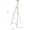 imageDeco 79 Metal Tall Adjustable Display Stand Easel with Bow Top 25quot x 32quot x 65quot Gold20 x 27 x 53