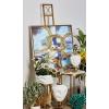 imageDeco 79 Metal Tall Adjustable Minimalist Display Stand Easel with Chain Support 16quot x 23quot x 54quot WhiteGold