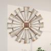 imageDeco 79 Metal Windmill Home Wall Decor Wall Sculpture Wall Art 30quot x 1quot x 30quot SilverSilver