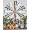 imageDeco 79 Metal Windmill Home Wall Decor Wall Sculpture Wall Art 30quot x 1quot x 30quot SilverWhite