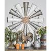 imageDeco 79 Metal Windmill Home Wall Decor Wall Sculpture Wall Art 30quot x 1quot x 30quot SilverWhite