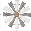 imageDeco 79 Metal Windmill Home Wall Decor Wall Sculpture Wall Art 30quot x 1quot x 30quot SilverWhite