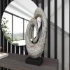 imageDeco 79 Mother of Pearl Shell Abstract Decorative Sculpture Swirl Home Decor Statue with Black Base Accent Figurine 12quot x 5quot x 30quot WhiteGray