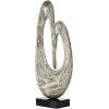 imageDeco 79 Mother of Pearl Shell Abstract Decorative Sculpture Swirl Home Decor Statue with Black Base Accent Figurine 12quot x 5quot x 30quot WhiteGray