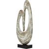 imageDeco 79 Mother of Pearl Shell Abstract Decorative Sculpture Swirl Home Decor Statue with Black Base Accent Figurine 12quot x 5quot x 30quot WhiteGray
