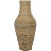 imageDeco 79 Plastic Rattan Handmade Decorative Candle Lantern with Wrapped Zig Zag Design 11quot x 11quot x 19quot Light BrownBrown
