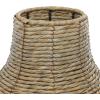 imageDeco 79 Plastic Rattan Handmade Decorative Candle Lantern with Wrapped Zig Zag Design 11quot x 11quot x 19quot Light BrownBrown