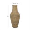 imageDeco 79 Plastic Rattan Handmade Decorative Candle Lantern with Wrapped Zig Zag Design 11quot x 11quot x 19quot Light BrownBrown