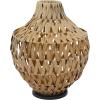 imageDeco 79 Plastic Rattan Handmade Decorative Candle Lantern with Wrapped Zig Zag Design 11quot x 11quot x 19quot Light BrownBrown