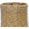 imageDeco 79 Plastic Rattan Handmade Decorative Candle Lantern with Wrapped Zig Zag Design 11quot x 11quot x 19quot Light BrownBrown