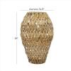 imageDeco 79 Plastic Rattan Handmade Decorative Candle Lantern with Wrapped Zig Zag Design 11quot x 11quot x 19quot Light BrownBrown