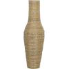 imageDeco 79 Plastic Rattan Handmade Decorative Candle Lantern with Wrapped Zig Zag Design 11quot x 11quot x 19quot Light BrownBrown