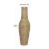 imageDeco 79 Plastic Rattan Handmade Decorative Candle Lantern with Wrapped Zig Zag Design 11quot x 11quot x 19quot Light BrownBrown