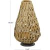 imageDeco 79 Plastic Rattan Handmade Decorative Candle Lantern with Wrapped Zig Zag Design 11quot x 11quot x 19quot Light BrownLight Brown