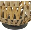 imageDeco 79 Plastic Rattan Handmade Decorative Candle Lantern with Wrapped Zig Zag Design 11quot x 11quot x 19quot Light BrownLight Brown