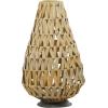 imageDeco 79 Plastic Rattan Handmade Decorative Candle Lantern with Wrapped Zig Zag Design 11quot x 11quot x 19quot Light BrownLight Brown