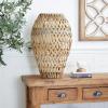 imageDeco 79 Plastic Rattan Pillar Candle Lantern 7quot x 7quot x 17quot Brown