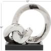 imageDeco 79 Polystone Abstract Decorative Sculpture Link Home Decor Statue with Black Base Accent Figurine 12quot x 5quot x 12quot Silver