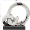 imageDeco 79 Polystone Abstract Decorative Sculpture Link Home Decor Statue with Black Base Accent Figurine 12quot x 5quot x 12quot Silver