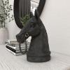 imageDeco 79 Polystone Horse Decorative Sculpture Antique Style Head Home Decor Statue with Hitching Post and Gold Accents Accent Figurine 9quot x 6quot x 12quot Black9 x 6 x 12 