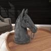imageDeco 79 Polystone Horse Decorative Sculpture Antique Style Head Home Decor Statue with Hitching Post and Gold Accents Accent Figurine 9quot x 6quot x 12quot Black9 x 6 x 12 