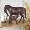imageDeco 79 Polystone Horse Decorative Sculpture Home Decor Statue Accent Figurine 22quot x 7quot x 25quot BrownDark Brown