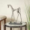 imageDeco 79 Polystone Horse Decorative Sculpture Home Decor Statue Accent Figurine 22quot x 7quot x 25quot BrownSilver