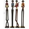 imageDeco 79 Polystone Musician Decorative Sculpture Tall Long Legged Jazz Band Home Decor Statues with Black Base Stand Set of 4 Accent Figurines 5quotW 40quotH BrownBrown