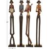 imageDeco 79 Polystone Musician Decorative Sculpture Tall Long Legged Jazz Band Home Decor Statues with Black Base Stand Set of 4 Accent Figurines 5quotW 40quotH BrownBrown