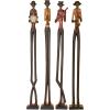 imageDeco 79 Polystone Musician Decorative Sculpture Tall Long Legged Jazz Band Home Decor Statues with Black Base Stand Set of 4 Accent Figurines 5quotW 40quotH BrownBrown