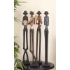 imageDeco 79 Polystone Musician Decorative Sculpture Tall Long Legged Jazz Band Home Decor Statues with Black Base Stand Set of 4 Accent Figurines 5quotW 40quotH BrownBrown