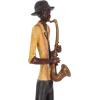 imageDeco 79 Polystone Musician Decorative Sculpture Tall Long Legged Jazz Band Home Decor Statues with Black Base Stand Set of 4 Accent Figurines 5quotW 40quotH BrownBrown