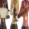 imageDeco 79 Polystone Musician Decorative Sculpture Tall Long Legged Jazz Band Home Decor Statues with Black Base Stand Set of 4 Accent Figurines 5quotW 40quotH BrownBrown
