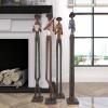 imageDeco 79 Polystone Musician Decorative Sculpture Tall Long Legged Jazz Band Home Decor Statues with Black Base Stand Set of 4 Accent Figurines 5quotW 40quotH BrownBrown