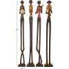 imageDeco 79 Polystone Musician Decorative Sculpture Tall Long Legged Jazz Band Home Decor Statues with Black Base Stand Set of 4 Accent Figurines 5quotW 40quotH BrownBrown