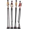 imageDeco 79 Polystone Musician Decorative Sculpture Tall Long Legged Jazz Band Home Decor Statues with Black Base Stand Set of 4 Accent Figurines 5quotW 40quotH BrownBrown