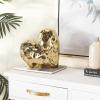imageDeco 79 Porcelain Ceramic Heart Decorative Sculpture Dimensional Angled Origami Inspired Home Decor Statue Accent Figurine 8quot x 3quot x 8quot GoldAntique Gold