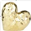 imageDeco 79 Porcelain Ceramic Heart Decorative Sculpture Dimensional Angled Origami Inspired Home Decor Statue Accent Figurine 8quot x 3quot x 8quot GoldAntique Gold