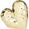 imageDeco 79 Porcelain Ceramic Heart Decorative Sculpture Dimensional Angled Origami Inspired Home Decor Statue Accent Figurine 8quot x 3quot x 8quot GoldAntique Gold