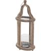imageDeco 79 Reclaimed Wood IndoorOutdoor Candle Lantern  Beaded Decorative Candle Holder 13quot x 10quot x 29quot Brown