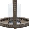 imageDeco 79 Reclaimed Wood IndoorOutdoor Candle Lantern  Beaded Decorative Candle Holder 13quot x 10quot x 29quot Brown