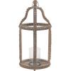 imageDeco 79 Reclaimed Wood IndoorOutdoor Candle Lantern  Beaded Decorative Candle Holder 13quot x 10quot x 29quot Brown