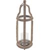 imageDeco 79 Reclaimed Wood IndoorOutdoor Candle Lantern  Beaded Decorative Candle Holder 13quot x 10quot x 29quot Brown