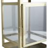 imageDeco 79 Stainless Steel Pillar Candle Lantern 10quot x 10quot x 21quot GoldGold
