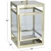 imageDeco 79 Stainless Steel Pillar Candle Lantern 10quot x 10quot x 21quot GoldGold