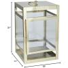imageDeco 79 Stainless Steel Pillar Candle Lantern 10quot x 10quot x 21quot GoldGold