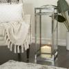 imageDeco 79 Stainless Steel Pillar Candle Lantern 10quot x 10quot x 21quot GoldSilver