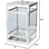 imageDeco 79 Stainless Steel Pillar Candle Lantern 10quot x 10quot x 21quot Silver